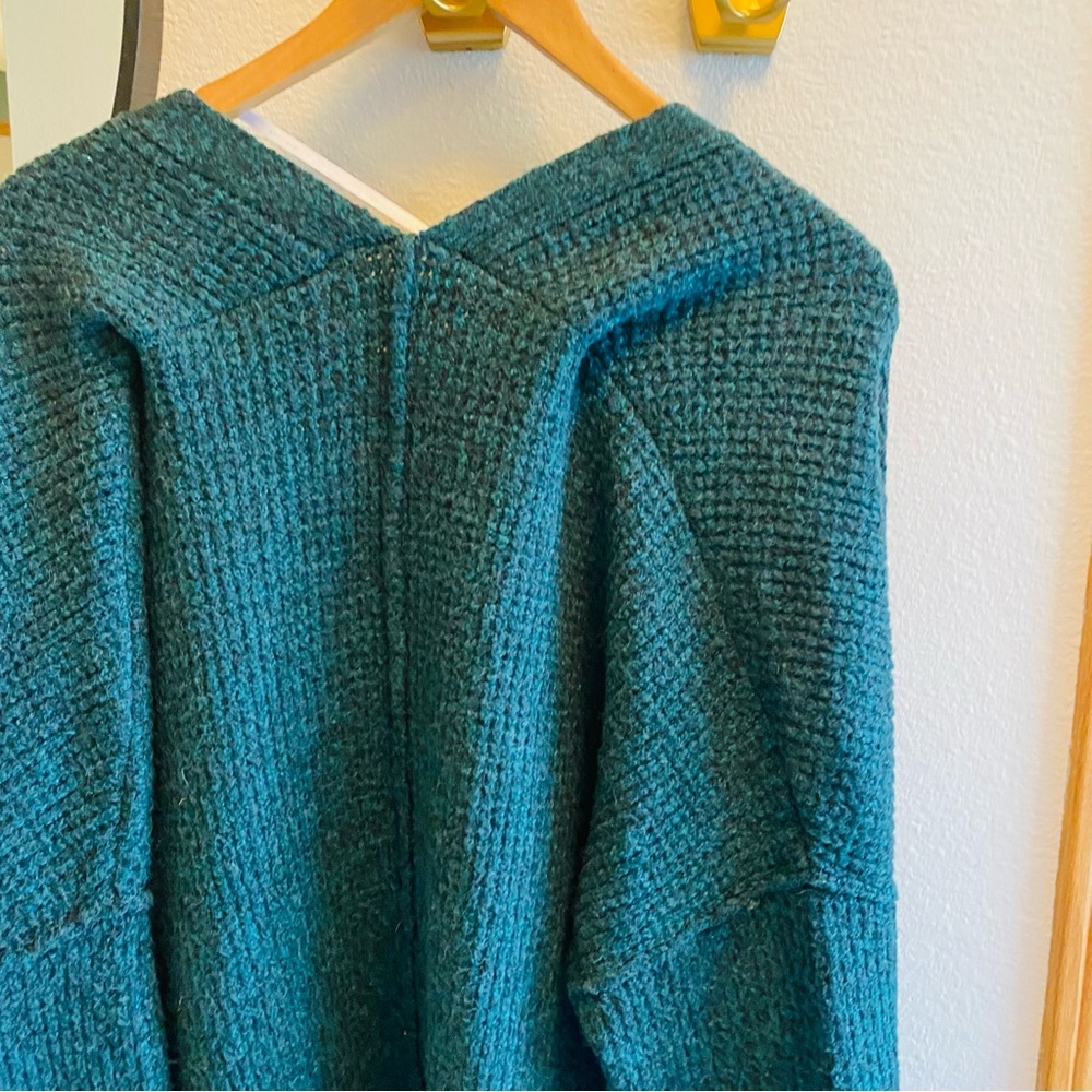 John & Jenn Manon Waffle Knit Cardigan Green Med / Large - Picture 3 of 6
